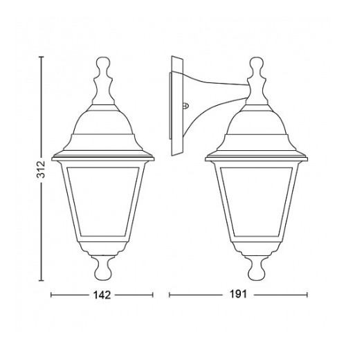 APLIQUE PHILIPS LIMA 1X60W NEGRO 1747230PN