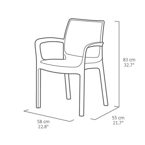 SILLA CURVER BALI BLANC 206044