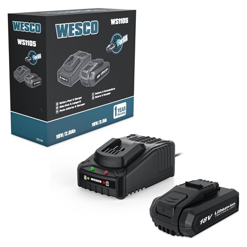 BATERIA+CARGADOR WESCO WS1105 18V 2,0AH