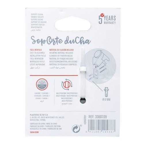 SOPORTE DUCHA TATAY MULTIPOSICION CROMADO