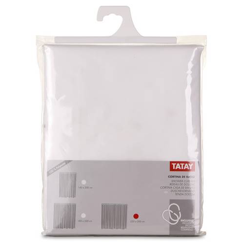 CORTINA BAÑO TATAY 220X200 BLANCA