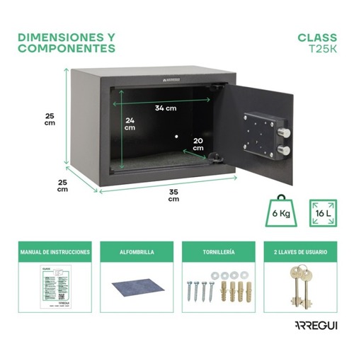 CAJA FUERTE ARREGUI CLASS T25K S/P LLAVE