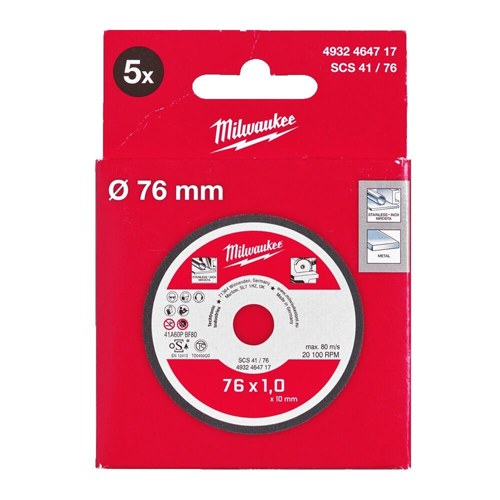 DISCO MILWAUKEE TRONZAR SCS41/76 76X1,0 5 PIEZAS