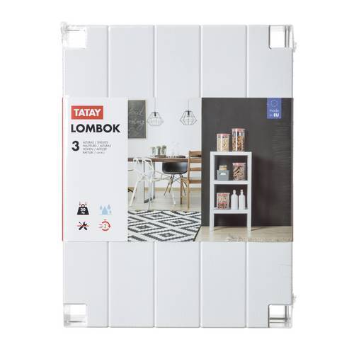 ESTANTERIA TATAY LOMBOK RECT 3 ALT BLANCA 44812.01