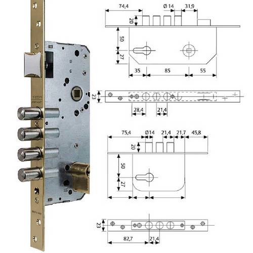 CERRADURA TESA R200B566L T60-60LT SEGUR