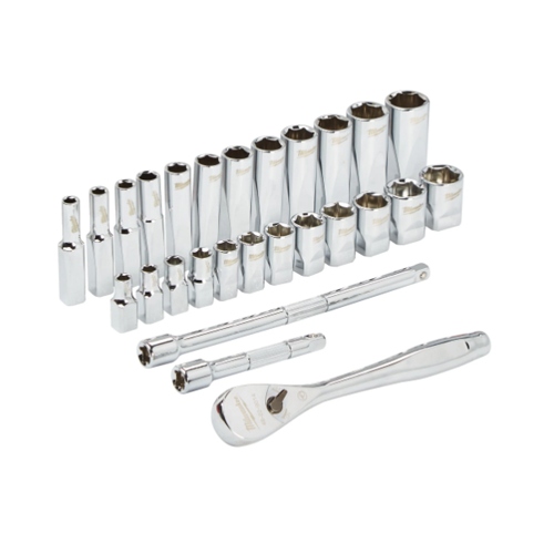 JUEGO MILWAUKEE CARRACA Y VASOS 1/4 28PZS