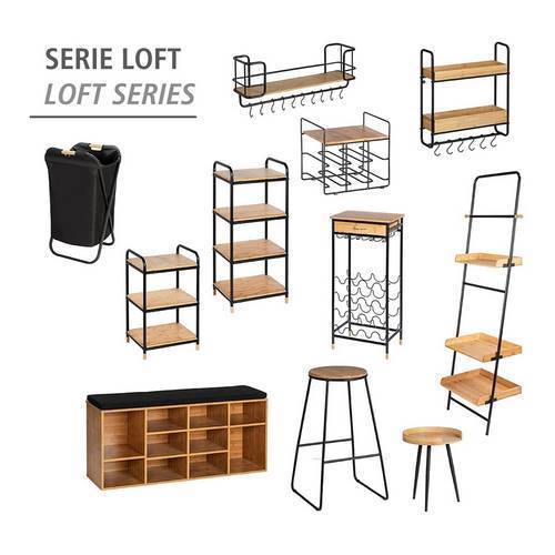 ESTANTERIA WENKO 50702 LOFT 3-ALTURAS MARRON/NEGR