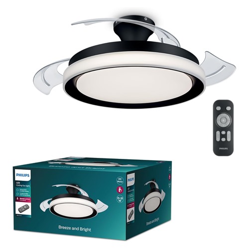 VENTILADOR TECHO PHILIPS BLISS 28W+35W NEGRO
