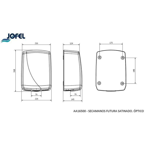 SECAMANOS JOFEL AA16500 FUTURA OPTICO INOX SATIN
