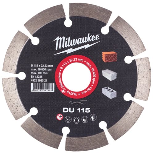 DISCO DIAMANTE MILWAUKEE USO GEN OBRA DU 115MM