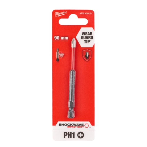 PUNTA MILWAUKEE SHOCKWAVE PH1X90MM 4932430851