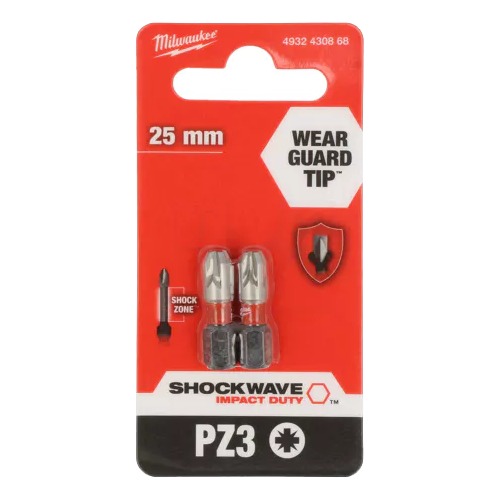 PUNTA MILWAUKEE SCHOCKWAVE PZ3X25MM 2U 4932430868