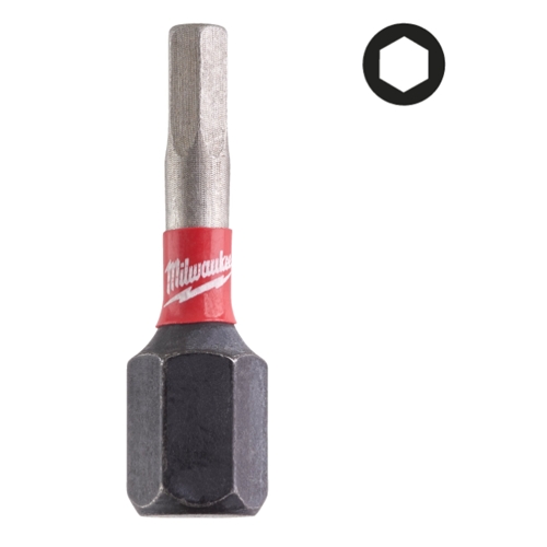 PUNTA MILWAUKEE SHOCKWAVE HEX 3X25MM 2UDS