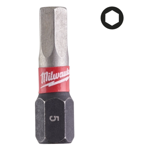 PUNTA MILWAUKEE SHOCKWAVE HEX 5X25MM 2UDS