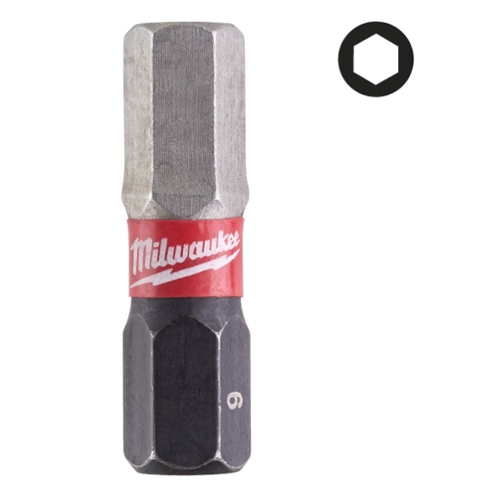 PUNTA MILWAUKEE SHOCKWAVE HEX 6X25MM 2UDS