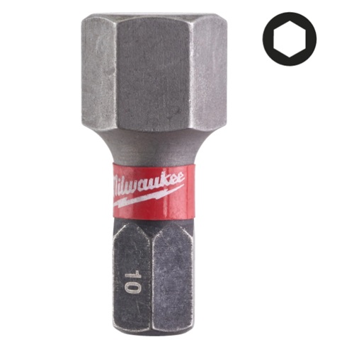 PUNTA MILWAUKEE SCHOCKWAVE HEX 10X25MM 2UDS