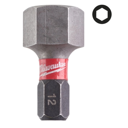 PUNTA MILWAUKEE SHOCKWAVE HEX 12X25MM 2UDS