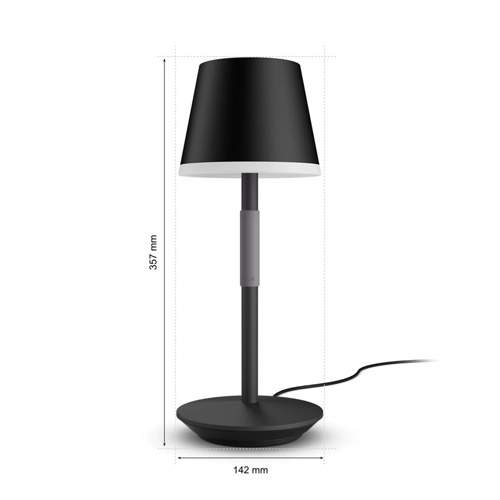 SOBREMESA PHILIPS HUE GO NEGRA 929003128501