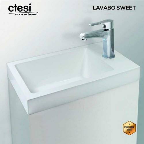 LAVABO CTESI SWEET CARGA MINERAL 40X20 BLANC