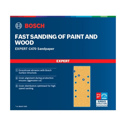 LIJA BOSCH EXPERT C470 125MM G120 5UDS 2608900807