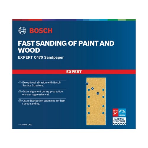 LIJA BOSCH EXPERT C470 125MM G180 5UDS 2608900808