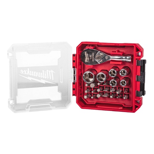 JUEGO MILWAUKEE 25 PIEZAS CARRACA 1/4"PUNTAS