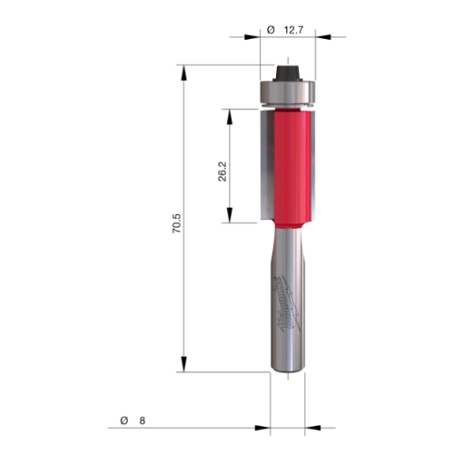 FRESA RECTA MILWAUKEE 2 FILOS 12,7/70,7MM S8