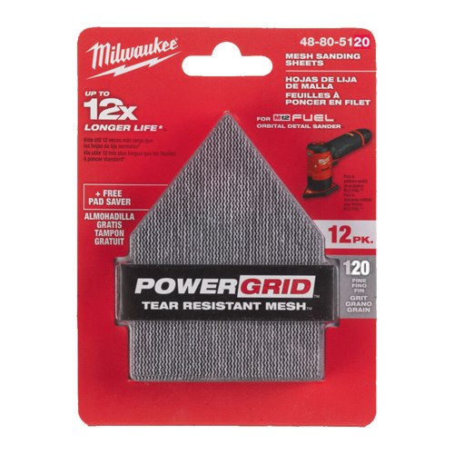 SET LIJAS MILWAUKEE GR120 64X76 HL 12PC 48805120