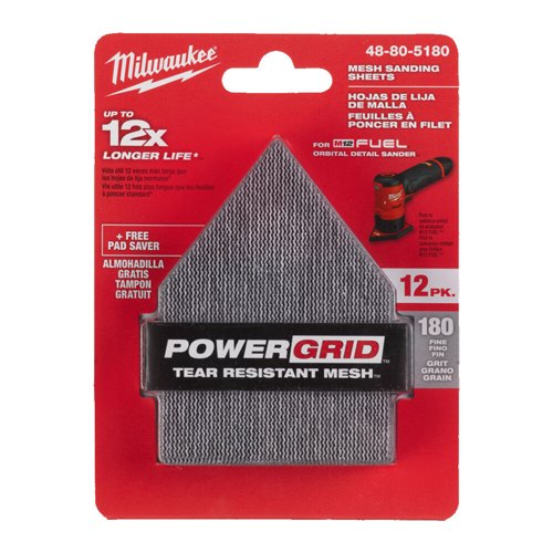 SET LIJAS MILWAUKEE GR180 64X76 HL 12PC 48805180