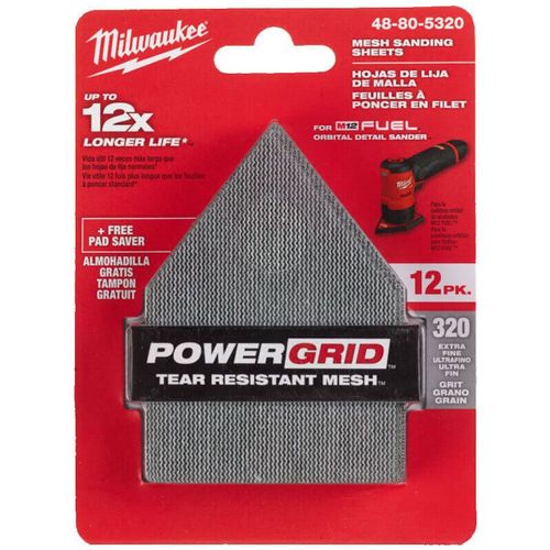 SET LIJAS MILWAUKEE GR320 64X76 HL 12PC 48805320