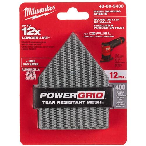 SET LIJAS MILWAUKEE GR400 64X76 HL 12PC 48805400