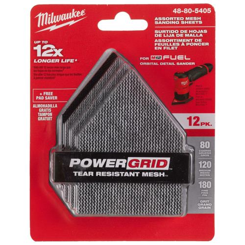 SET LIJAS MILWAUKEE GR SURT 64X76 HL 12PC 48805405