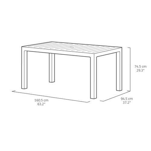 MESA CURVER MELODY 160X94X74 GRAFITO 193305