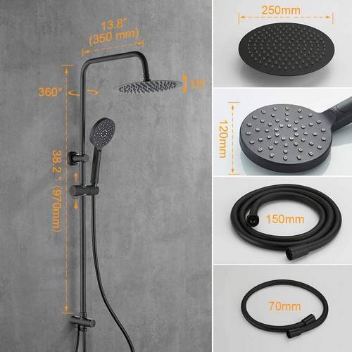 SET COLUMNA DUCHA IBERGRIF C/BARRA NEGRA M20706B