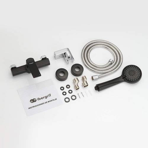 MONOMANDO DUCHA IBERGRIF PRAGA NEGRO M12004B