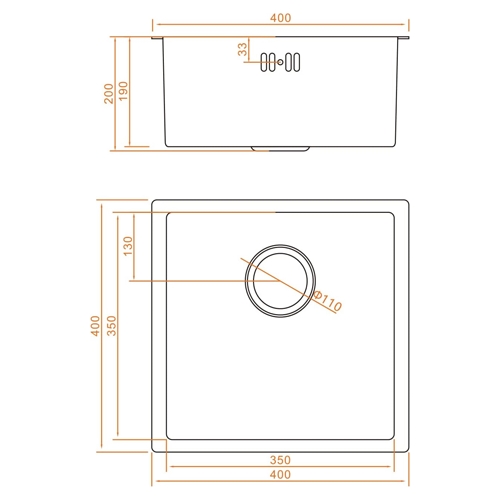 FREGADERO IBERGRIF 40X40 INOX M84040