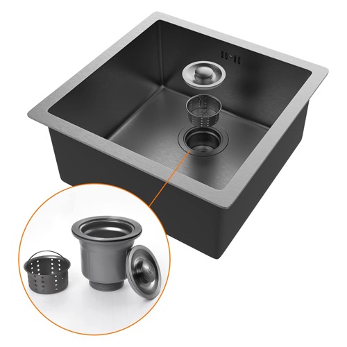 FREGADERO IBERGRIF 40X40 NEGRO M84040B