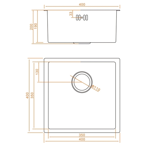 FREGADERO IBERGRIF 40X40 NEGRO M84040B