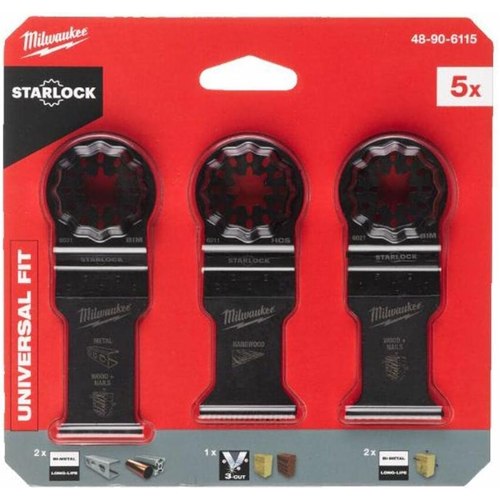 JUEGO MILWAUKEE 5 CUCHILLAS METAL MADERA 48906115