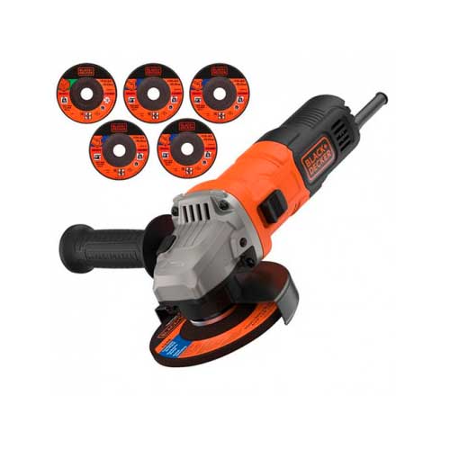AMOLADORA B&D BEG110A5 750W 115MM 12000RPM+5 DISC