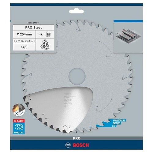HOJA SIERRA BOSCH 2608844867 254X25,4 52DPRO STEEL