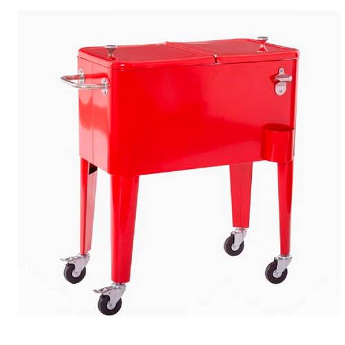 NEVERA LDK VINTAGE MET C/RUED 74X43X80 ROJO 732045