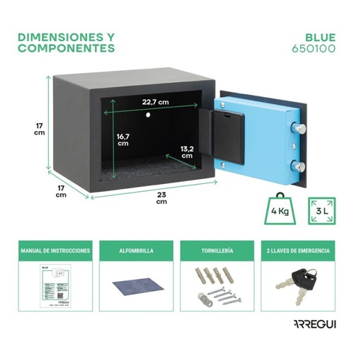 CAJA FUERTE ARREGUI BLUE 650100 ELECT C/POMO