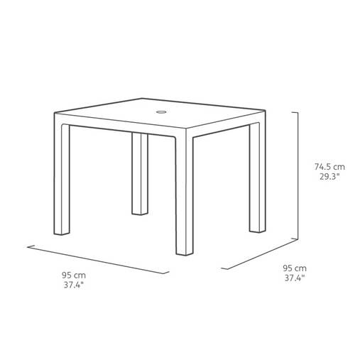 MESA CURVER QUARTET 94X94 ANTRACIT 210776