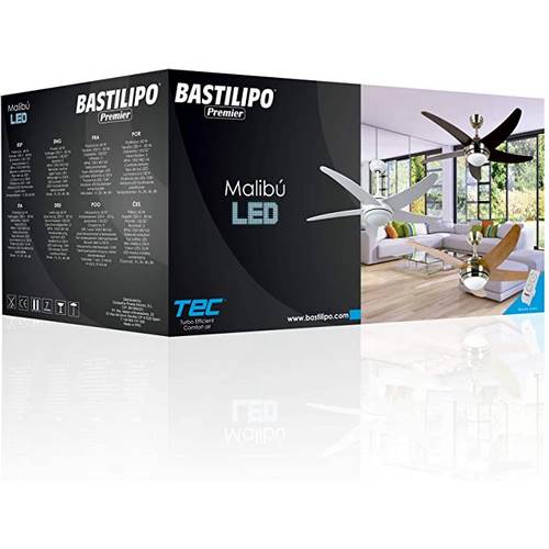 VENTILADOR TECHO BASTILIPO MALIBU BLANCO 7760