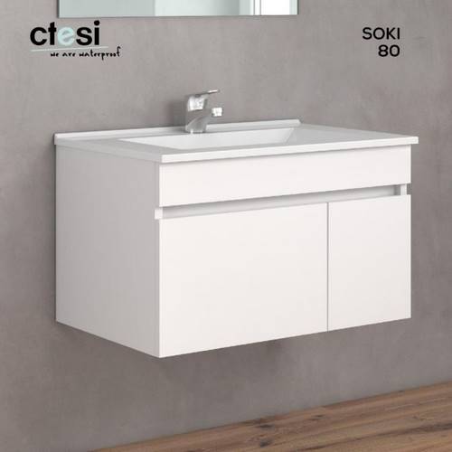 MUEBLE BAÑO LAKUA SOKI-80 1C 1P BLANC