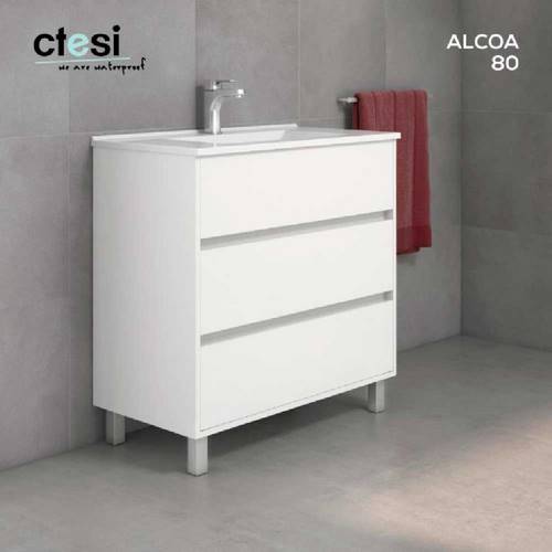 MUEBLE BAÑO LAKUA ALCOA-80 3-CAJ C/P BLANC
