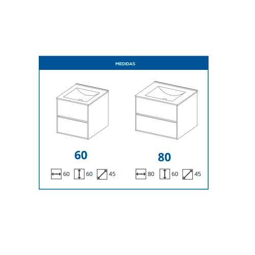 MUEBLE BAÑO LAKUA SADO-80 2-CAJ BLANC BL0030200